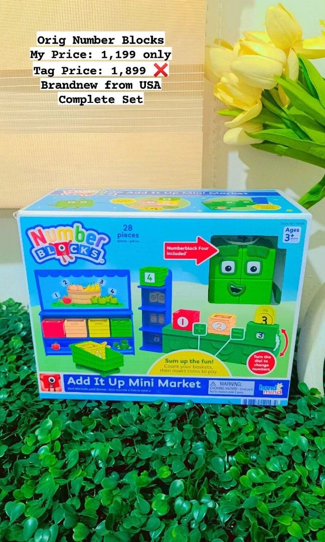 Hand 2 mind Number Blocks Add it Up Mini Market (Category: Educational & Learning Toys) located in Quezon City. Submitted by mhoniqvela04 (Listing ID 1394105352, Image 1). Description: Original Brandnew Complete Set Actual pic posted.