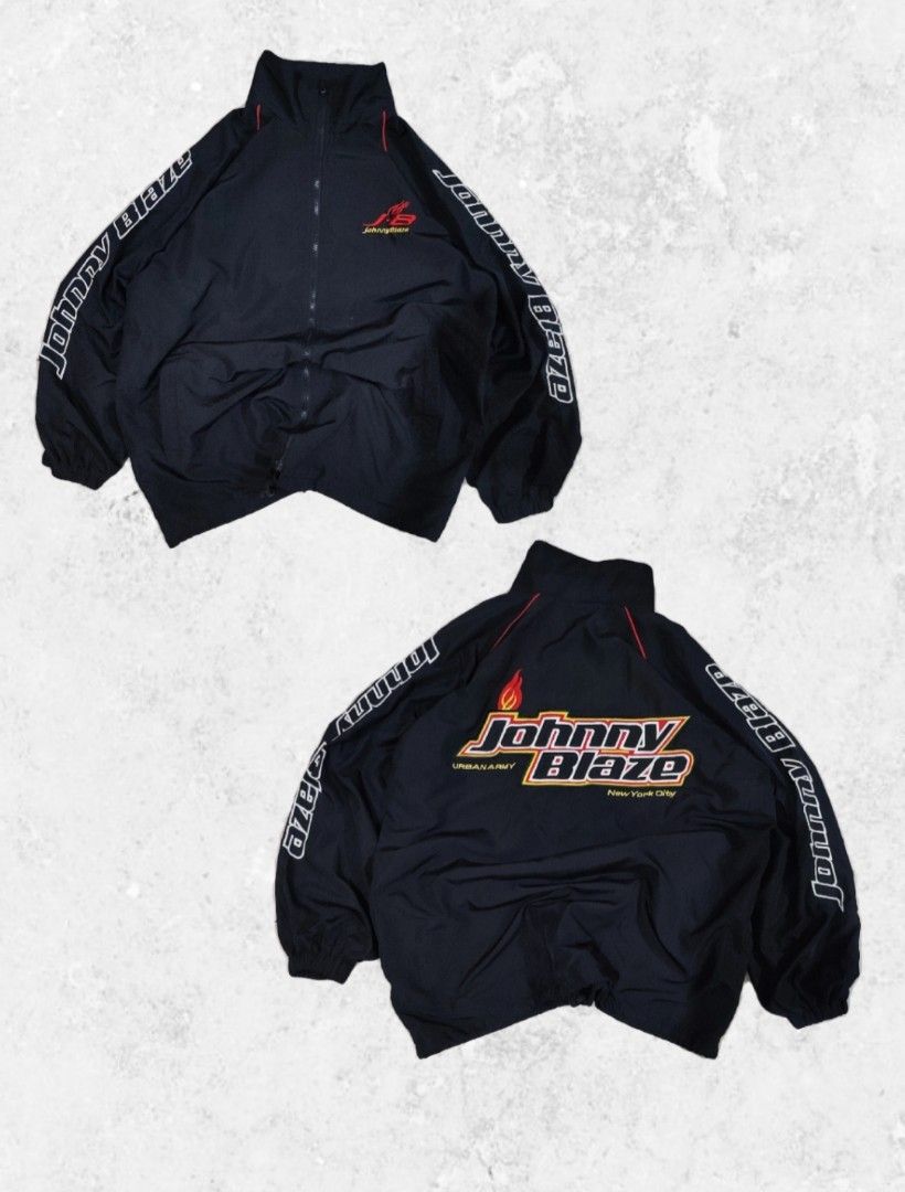 Johnny blaze flame jacket (Category: Coats, Jackets and Outerwear) located in Mankayan. Submitted by frugalarchive (Listing ID 1394164869, Image 1). Description: issues:none all designs are embroidered windbreaker jacket.