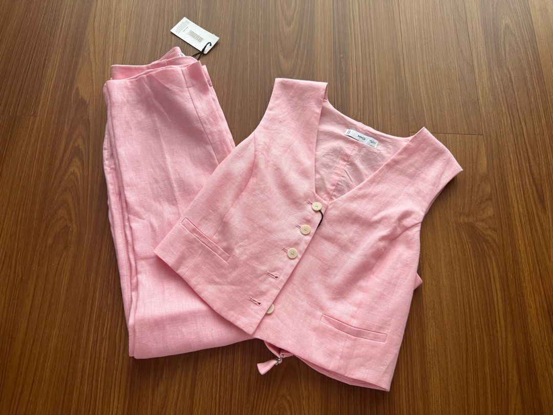 Mango Coords Pink (Category: Sets or Coordinates) located in Quezon City. Submitted by iamml87 (Listing ID 1394101351, Image 1). Description: Brand New with tags Size: 36/ M Bought for 3,295 each. RFS: Decluttering MOP: Gcash Shipping c/o buyer Location QC.