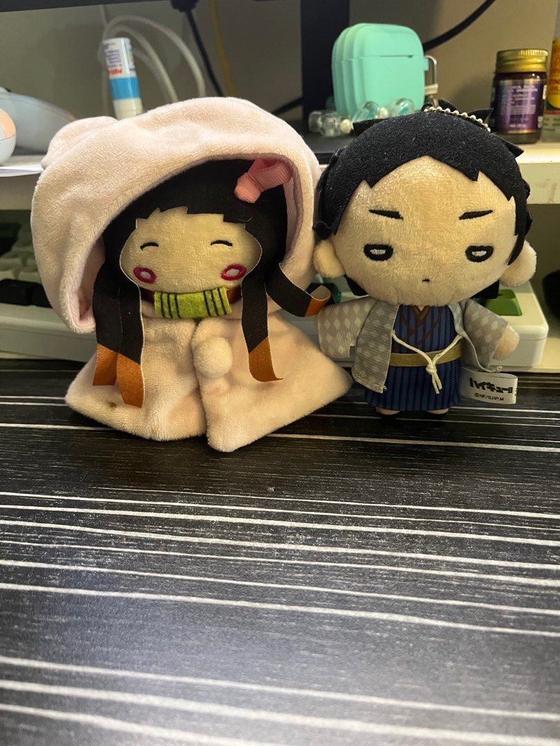 Nezuko (Demon Slayer) & Akaashi (Haikyuu) Nitotan (Category: Figurines & Statues) located in Pasay City. Submitted by dauuuu (Listing ID 1238202974, Image 1). Description: Kimetsu no Yaiba | Demon Slayer Nezuko Nitotan w/ Pink Bunny Cape Haikyuu Akaashi Kimono (SOLD) No plastic, No tag. Warning: Dusty. Rfs: Moving out, decluttering. Individually: 400 pesos .