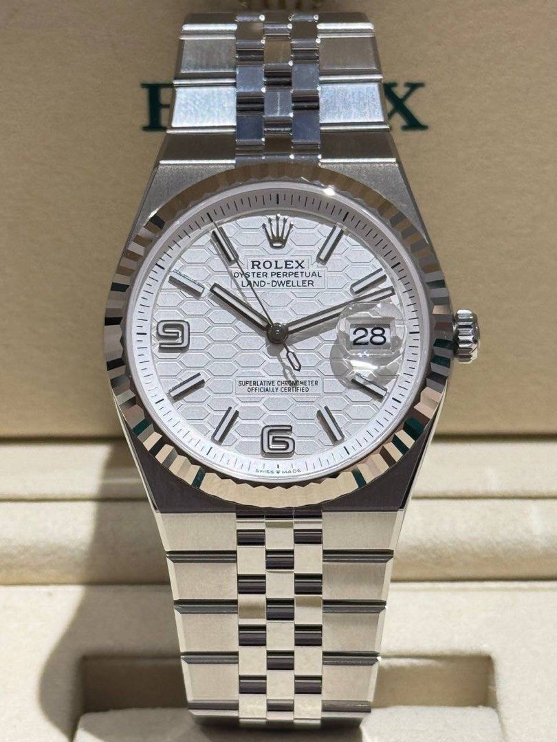 Rolex 127334 Land Dweller 40mm White HoneyComb, Luxury, Watches on ...
