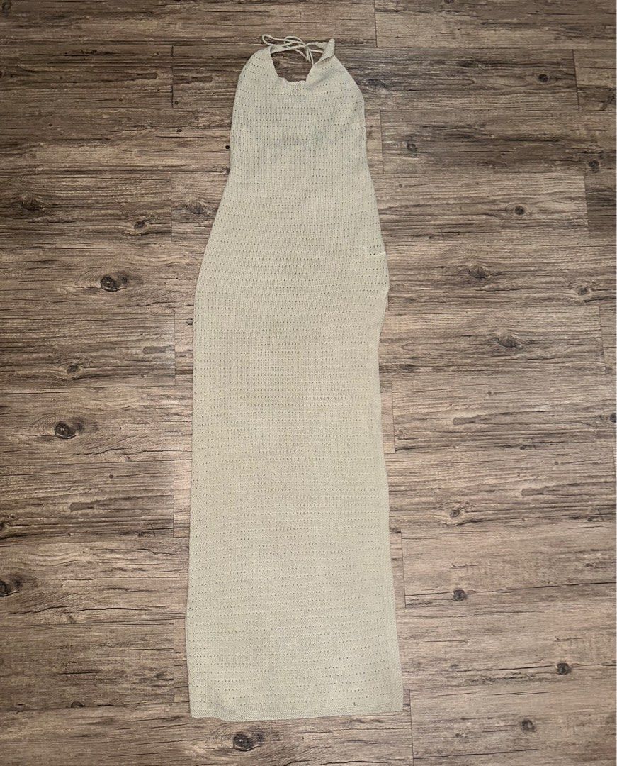 Shein Crochet Summer Backless Maxi Dress (Category: Dresses) located in Tarlac. Submitted by amem22pp (Listing ID 1394156351, Image 3). Description: - Size: Small - Rfs: Too long (for reference i’m 5’5) - see through so best worn at the beach as a cover up 😅 - 📍Tarlac City (can ship nationwide) .