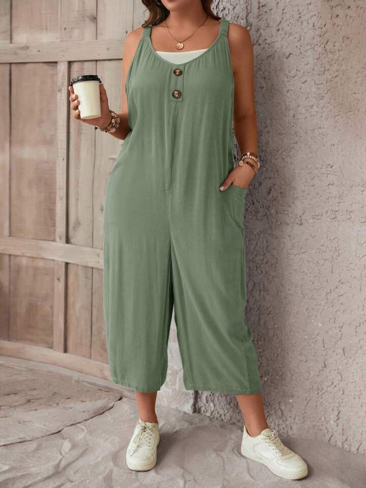 Shein Curve Plus size green Jumpsuit (Category: Jumpsuits) located in Pasay City. Submitted by mgalv (Listing ID 1394129314, Image 1). Description: Available: 4XL Code: 5K0B.