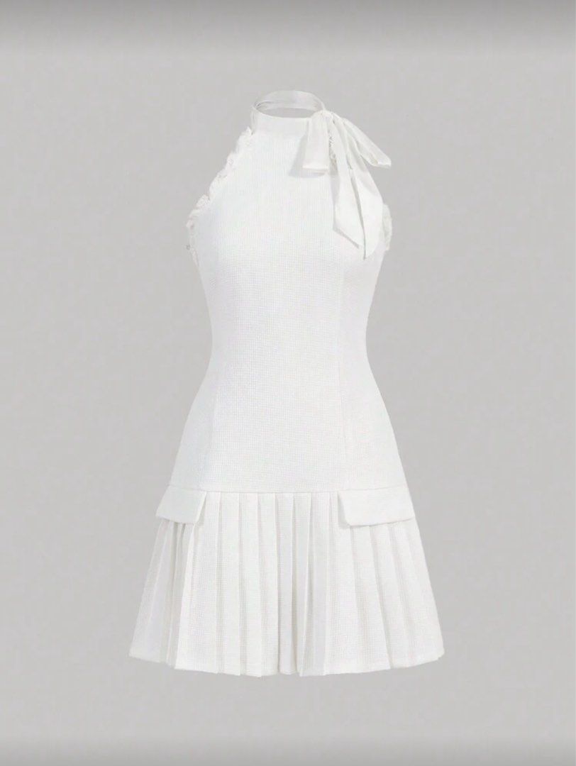 Shein Halter Pleated Dress (Category: Dresses) located in Tarlac. Submitted by amem22pp (Listing ID 1394155057, Image 1). Description: - Size: Small (Length: 82cm, Bust: 89cm, Waist: 76cm) - Rfs: doesn’t fit me ☹️ (can’t do try on) - Never worn - 📍Tarlac City (but can ship nationwide).