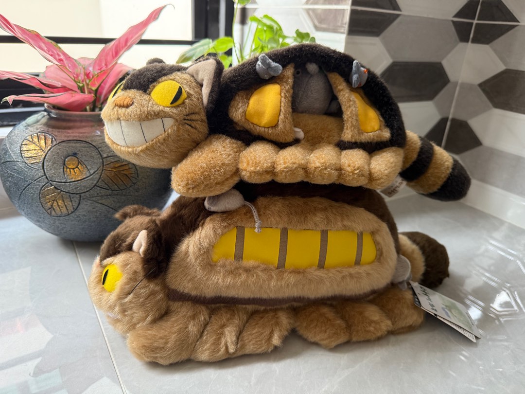 Sun Arrow Ghibli My Neighbor Totoro Cat Bus Plush Combo,