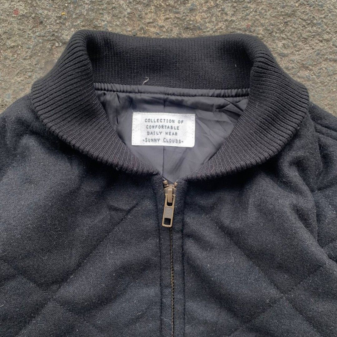 Sunny Clouds Quilted Jacket (Category: Coats, Jackets and Outerwear) located in San Mateo. Submitted by oldgear (Listing ID 1394173617, Image 2). Description: Sunny Clouds Bomber Type Jacket Unisex 399php Size M L 26inch W 22inch S 23inch Excellent Condition No issue Need wash Dm+Details Gcash payment.