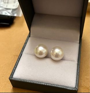 頂級賽澳白 12.4mm 正面完美無瑕 面圓耳釘64227393305858110