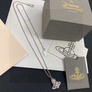 西太后 Vivienne Westwood粉紅心型戒指滿鑽銀鍊土星項鍊禮盒生日禮物節慶情人節64210710323201110