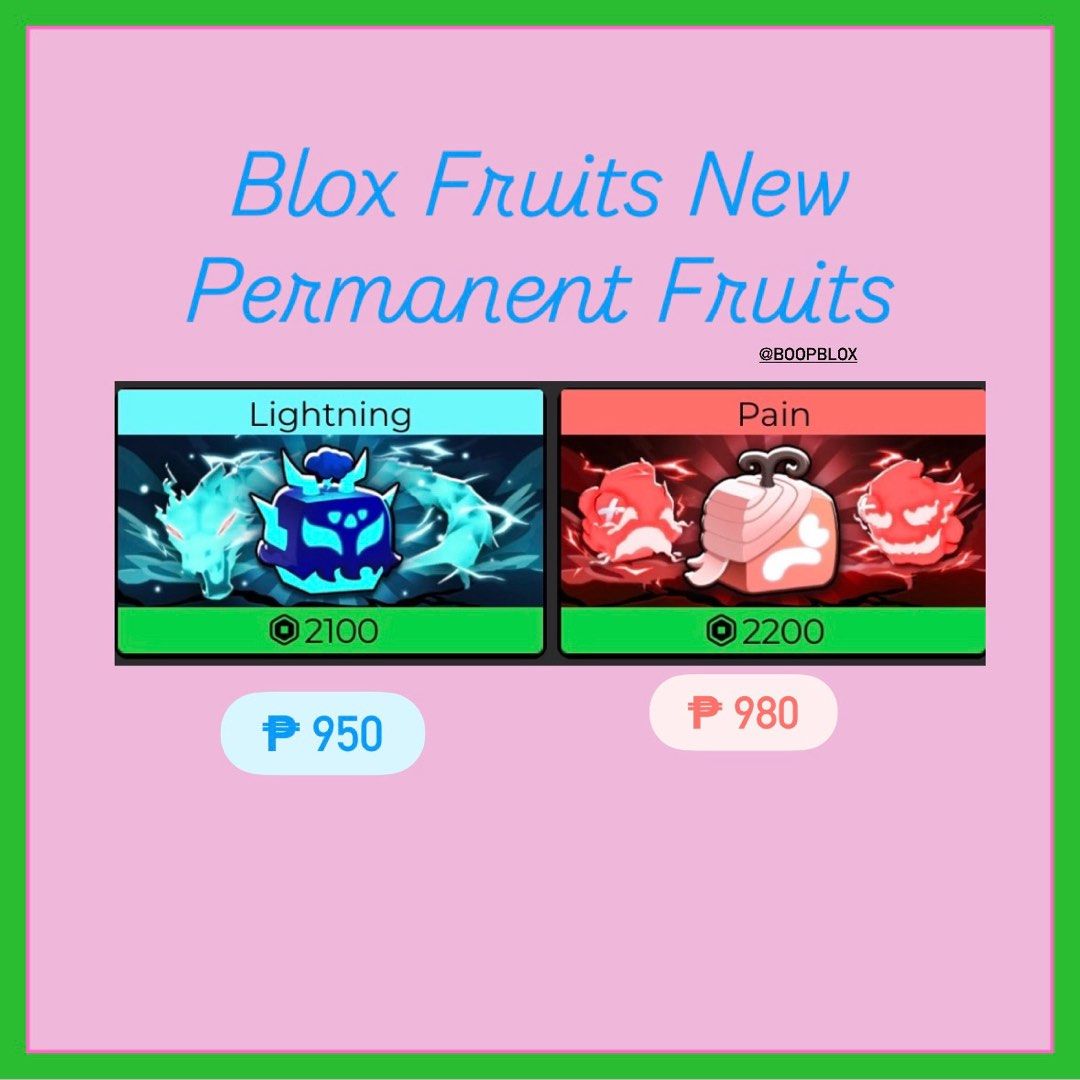 BLOX FRUITS BLOXFRUITS FRUIT NEW PERMANENT LIGHTNING AND PAIN CHEAP ...