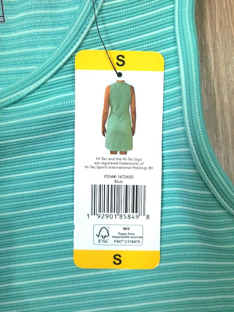 Hi-Tec Sleeveless Dress - Size S (Category: Dresses) located in Quezon City. Submitted by mkaeo (Listing ID 1394404127, Image 2). Description: - Hi-Tec sleeveless dress - Size: Small - Color: Turquoise with vertical stripes - Features a round neckline - Brand new with tag attached - Made of lightweight material - Ideal for warm weather.
