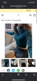 KR親膚短版樽領上衣 森綠色（靚色！）64198416933505110