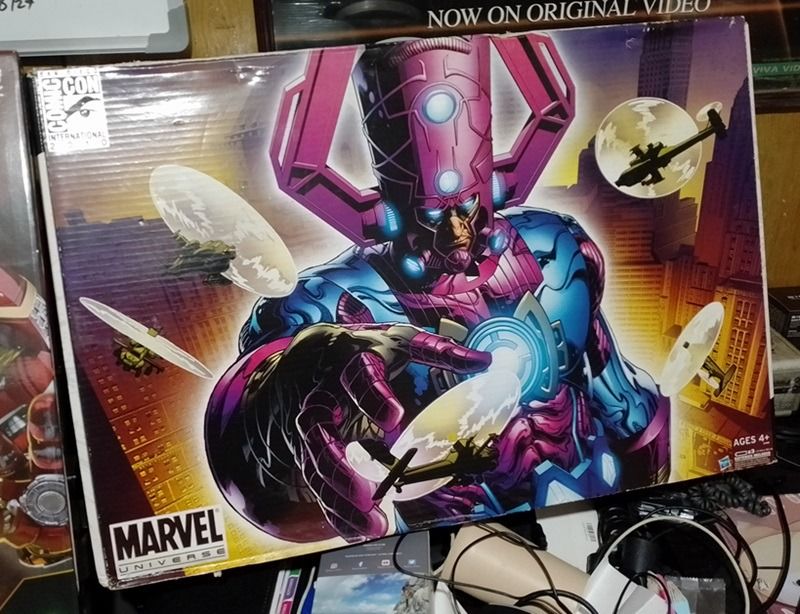 Marvel Universe Galactus SDCC Exclusive (MOSC) (Category: Figurines & Statues) located in San Pedro. Submitted by hobbiesandeverything (Listing ID 1394349354, Image 1). Description: Marvel Universe Galactus SDCC Exclusive - MOSC (mint on sealed clamshell / brand new) - with the SDCC box which houses the sealed clam - 19 inches tall - with sound effects - FIXED price, already the cheapest sealed MU Galactus both on Carousell and FB Marketplace Mee