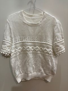 Miss Sixty 白色針織短袖上衣64227891906817110