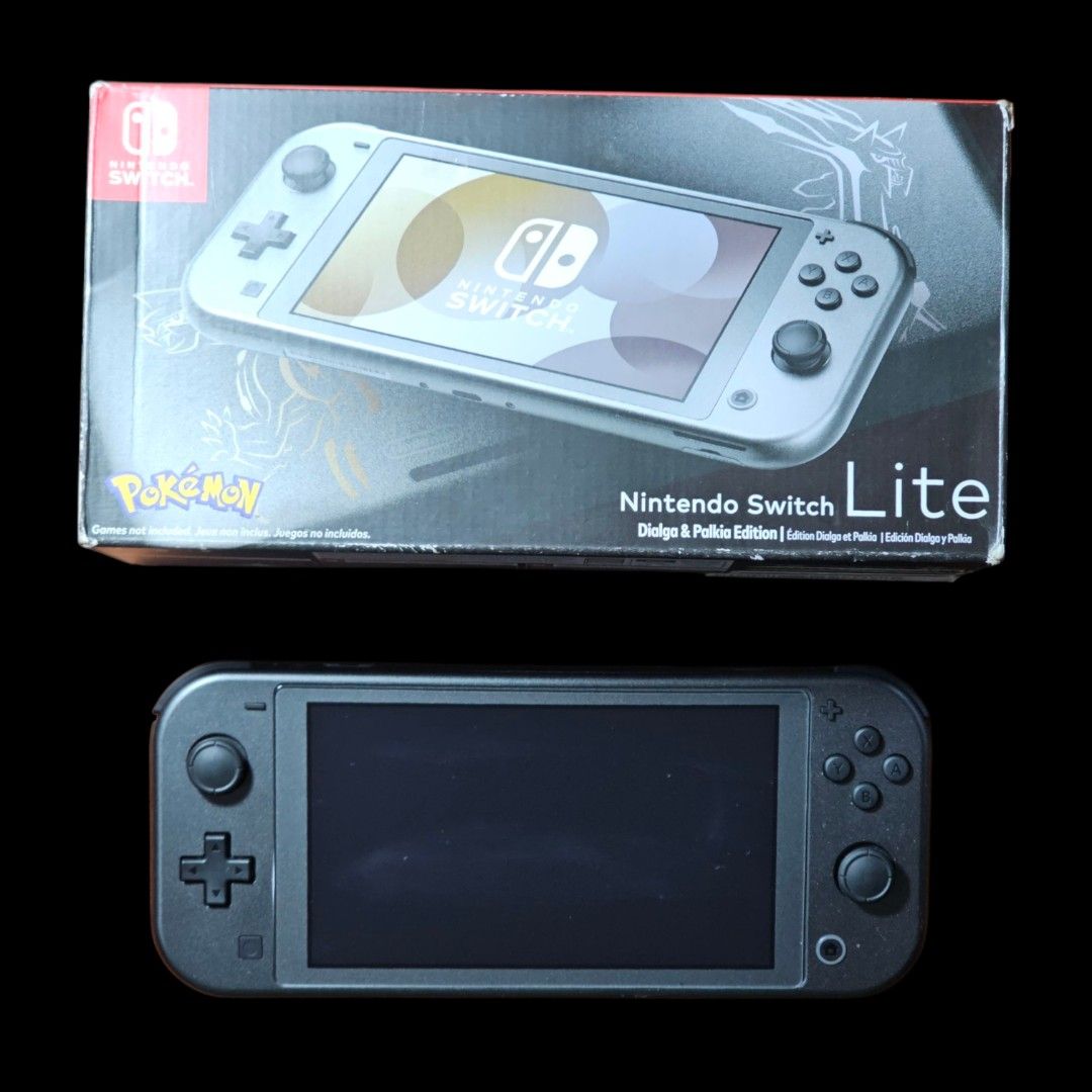 Nintendo Switch Lite Dialga and Palkia Edition (Category: Nintendo) located in Paranaque City. Submitted by john020497 (Listing ID 1394373254, Image 1). Description: Condition: - Complete with box and charger. - Around 9.5/10 condition. Still smooth. - No issue. - Rare item for collectors. Just message me if you have any questions or you need more details. Warranty: 1 day of testing Contact number: To be given upon dibs Location: Bacoor, Cavite M