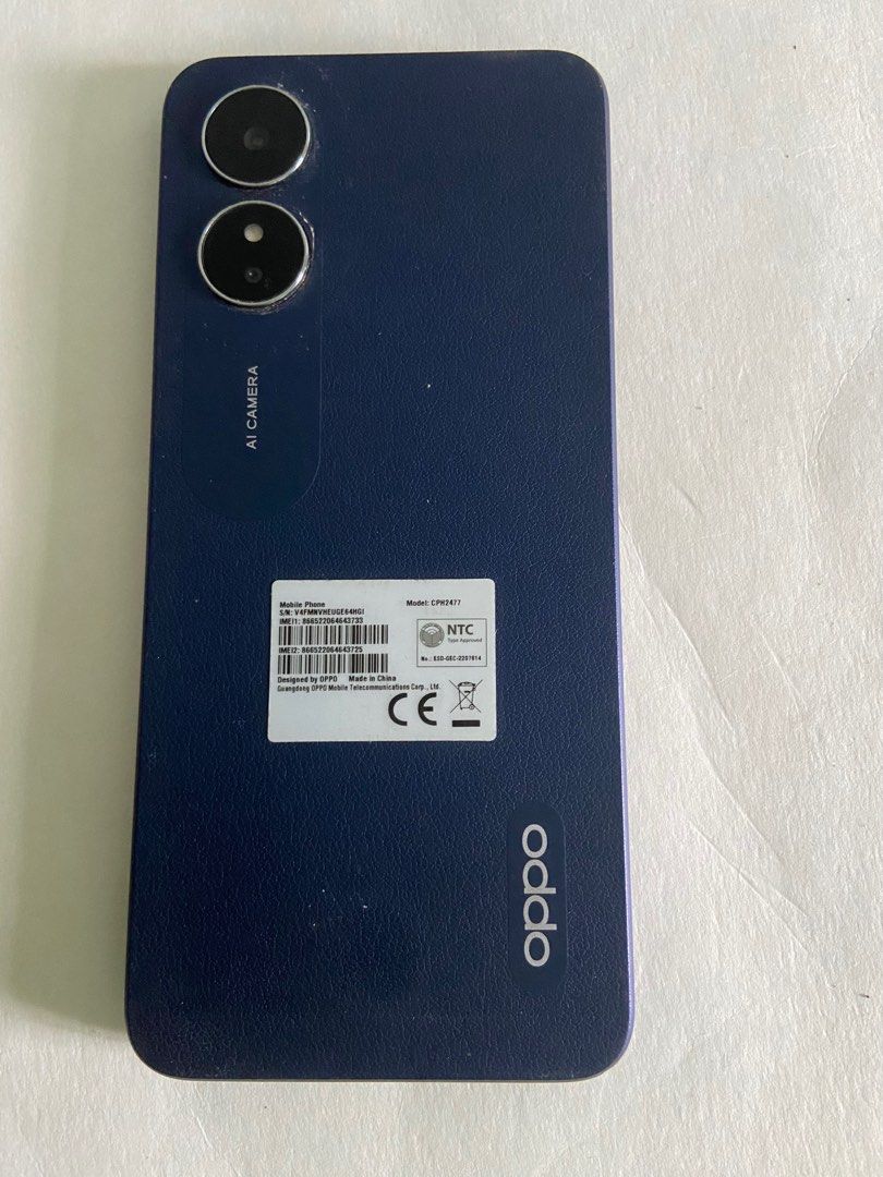 Oppo A17 - 64gb (Category: OPPO) located in Malabon City. Submitted by samscloset.3 (Listing ID 1394217728, Image 3). Description: ✅ Gently used, well taken care of ✅ 100% working, no damage Perfect for everyday use at a budget-friendly price.