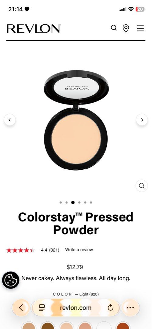 REVLON Pressed Powder (Category: Makeup) located in Quezon City. Submitted by ms.eli.ii (Listing ID 1394349903, Image 2). Description: 820 LIGHT PALE.