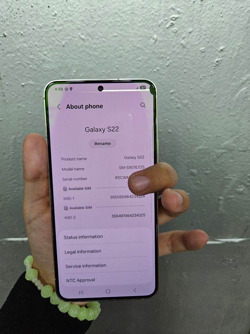 Samsung S22 8/128 (Category: Samsung) located in San Juan City. Submitted by wainefreygadgetshop (Listing ID 1394386092, Image 3). Description: Samsung S22 8/128gb ALL GOODS AT WORKING NO REPAIR HISTORY GAMING PHONE PEDE PANG BACK UP PHONE SNAPDRAGON CAMERA SOBRANG LINAW ,bawal sa maarte check to sawa bago bayaran. *SEE POSTED PICTURES SA UPPPER PART MAY NAKA HORIZONTAL LINE NA NAG FIFLICKER KAYA MURA THE REST NYA NO ISSUE. Buy at your own risk �