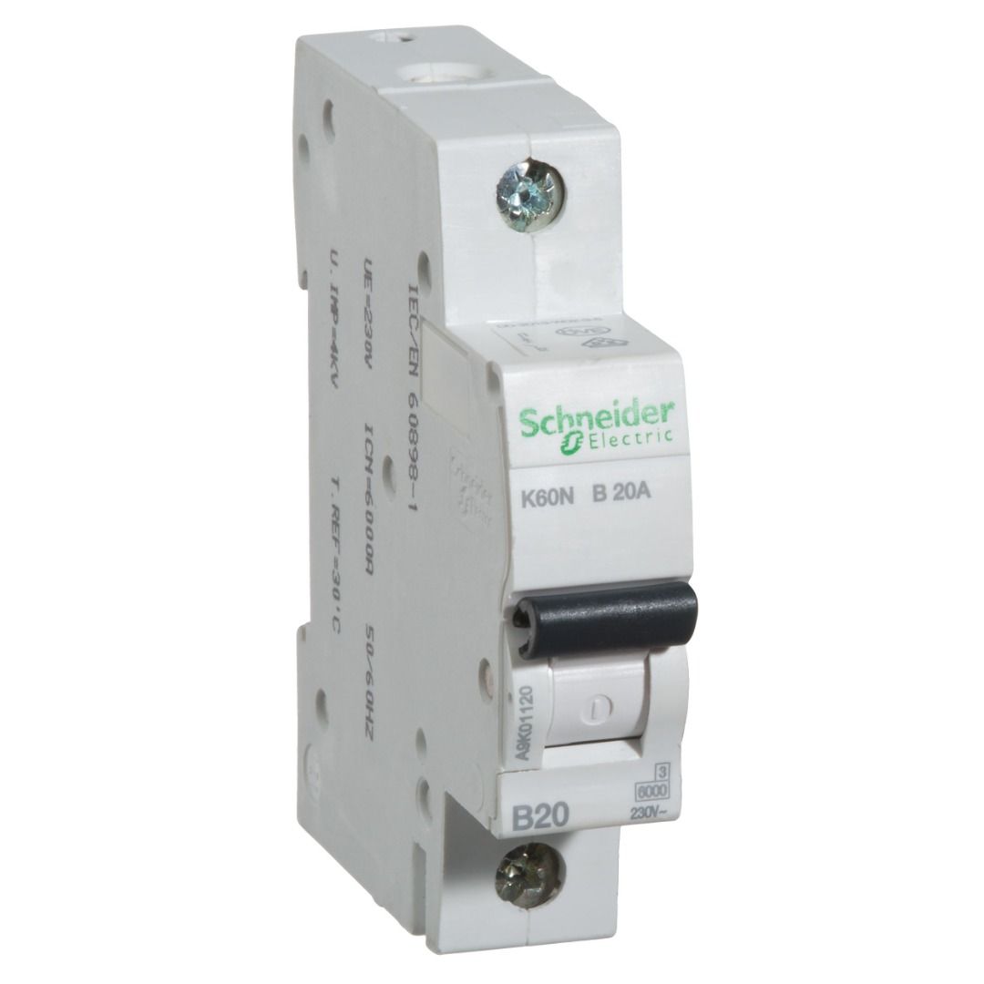 Interruttore Schneider K60N 3P 20A Curva B 6kA - Magnetotermico 3 Poli Per Quadri Elettrici