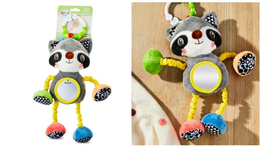 Spark Educational toy for Infant (Category: Infant Playtime) located in Muntinlupa City. Submitted by sariromrom (Listing ID 1394359046, Image 2). Description: -Clean and ready to use -Canada source -Crib and Stroller hanging toy -Activity: Mirror, squeaky sounds, pulling, Crinkle sounds, touch and feel.