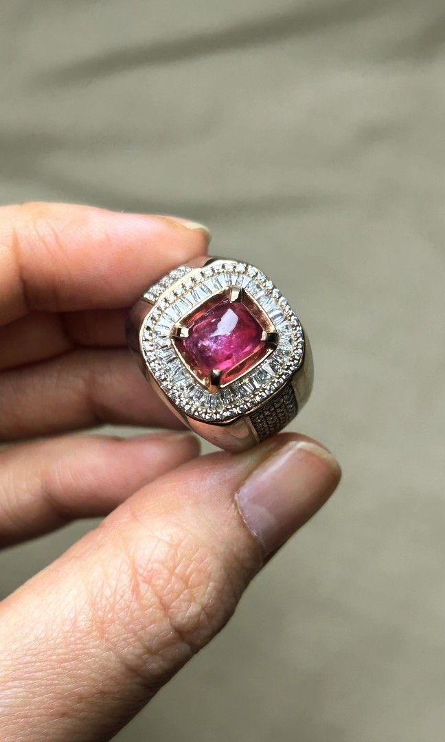 Unheated Ruby Ring (Category: Jewelry) located in Singapore. Submitted by arthacollection28 (Listing ID 1394351721, Image 1). Description: 2.32 Cts Unheated Ruby Ring - Certified by LoginLab - Silver Ring Handmade - Free Resize.