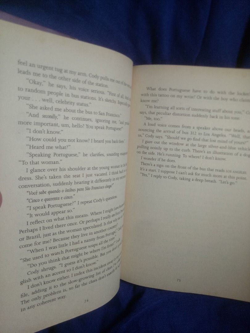 Unremembered by Jessica Brody (Category: Storybooks) located in Makati City. Submitted by buyingblind (Listing ID 1394279405, Image 3). Description: - Title: Unremembered by Jessica Brody - Language: English - Condition: Foxing pages - Cover: Features a blurred image of a person's face - Story: Follows a girl who survived a plane crash and has amnesia, with no memories of her life before the crash. .