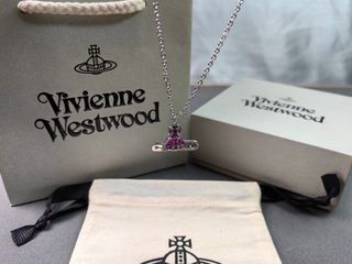 Vivienne Westwood 西太后 紫紅色胸針、土星回形針、耳環、項鍊、禮盒、生日禮物、節日禮物、情人節禮物64230510299265110