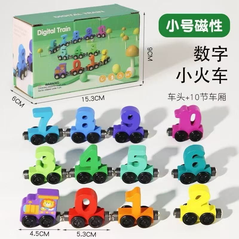 Wooden Magnetic 0-10 Digit Train Set Educational Toy, Hobbies & Toys ...