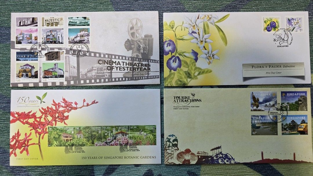 12 pieces of Years 2009 2010 and 2011 Singapore First Day Covers