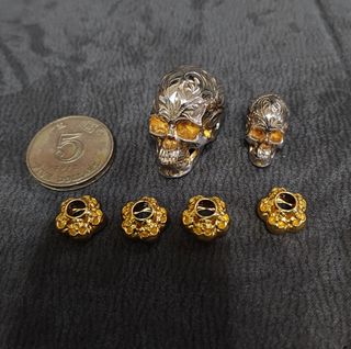 主師 鍍金骷髏配件 不散賣 純銀925 Silver64236319504897110