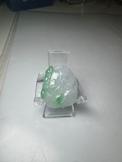 Myanmar🇲🇲 A Jadeite Jade, Ice Type Lotus Leaf Fish (Harmony and Happiness)64202680859010110