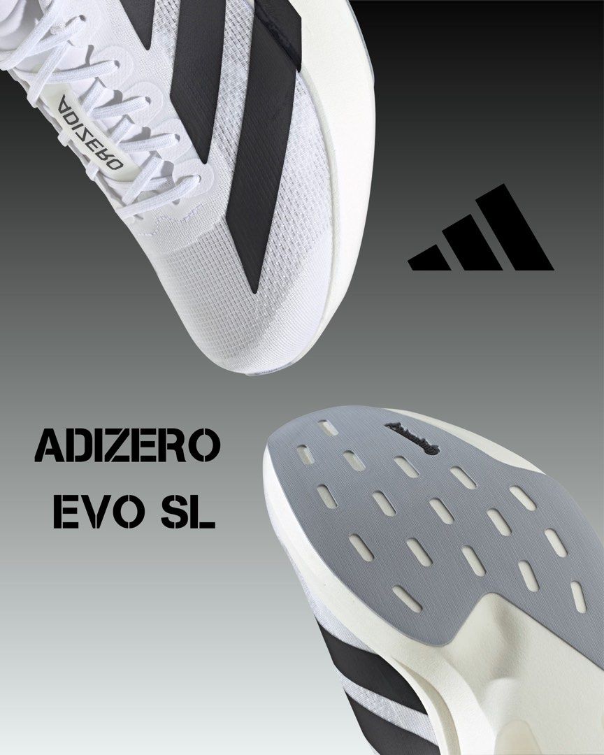 Adidas Adizero EVO SL Cloud White (Category: Activewear) located in Paranaque City. Submitted by gdiviso (Listing ID 1394441089, Image 1). Description: Built light. Feel fast. Adidas Adizero EVO SL Cloud White •Brand New • Available Sizes: 7 | 7.5 | 8 | 8.5 | 9 | 9.5 | 10 | 10.5 | 11 ₱ 8,295 ✅ All pairs are legit/authentic 📍 Parañaque, Bf Homes 📬 DM for more info Follow us on IG @elkickz.ph Follow us on FB @elkickz.ph.