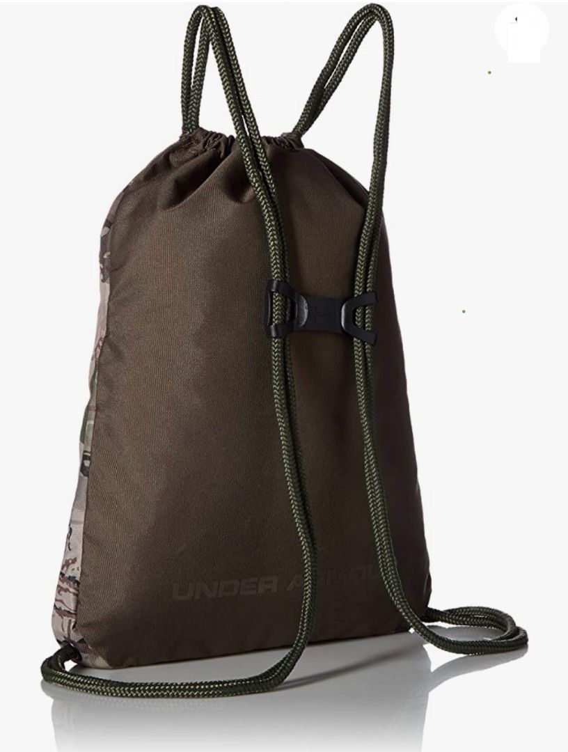 Authentic Under Armour Sackpack (Category: Belt bags, Clutches and Pouches) located in Paranaque City. Submitted by vanitelab (Listing ID 1394467621, Image 2). Description: Authentic & Brand-new UNDER ARMOUR SACKPACK Product Description: Material: Polyester Color: Green Camouflage Easy cinch drawstring Measurements: Bottom Width: 1.5 inches Height: 17.5 inches Width: 13 inches We sell authentic items only. Bought in the USA..