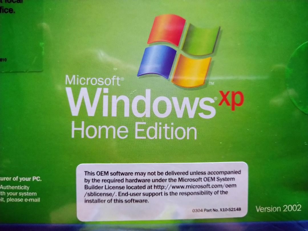 Genuine Microsoft WINDOWS XP Home Edition version 2002 with Service Pack Edition 2 (Category: Office & Business Technology) located in Paranaque City. Submitted by sapporohokkaido (Listing ID 1394432437, Image 2). Description: - Genuine Microsoft Windows XP Home Edition - Version 2002 with Service Pack 2 - Sealed and authentic - Perfect for older computers or retro builds - Includes the original CD and packaging.