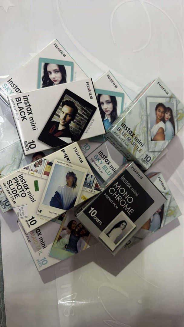 Instax mini film with designs (Category: Cameras) located in Quezon City. Submitted by ladyowned (Listing ID 1394490434, Image 1). Description: Instax mini film with designs Sky blue- 550 Mermaid tail- 550 Monochrome-550 Blue Marble-550 Photo slide-550 Black-550 also available: Plain-500 can be shipped same day. Location: QC area Visit our FB page: AprilRose PH for more instax products and services. .