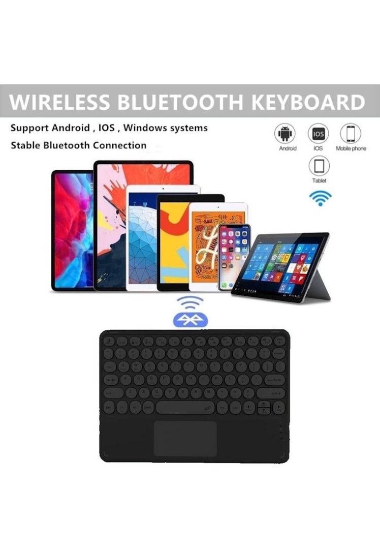 iPad Mini 6 / iPad Mini 7 Bluetooth TrackPad Keyboard Cover (Black) (Category: Cases & Sleeves) located in Quezon City. Submitted by mobilehub_ (Listing ID 1394488609, Image 2). Description: Designed For : iPad Mini 6 / iPad Mini 7 Price - P999 Fixed Bluetooth Keyboard with Trackpad Smart Case Easily adjusts to whatever comfortable angle suits you best Multiple perspectives and pen holders: Keyboard is magnetically attached Removable wireless key