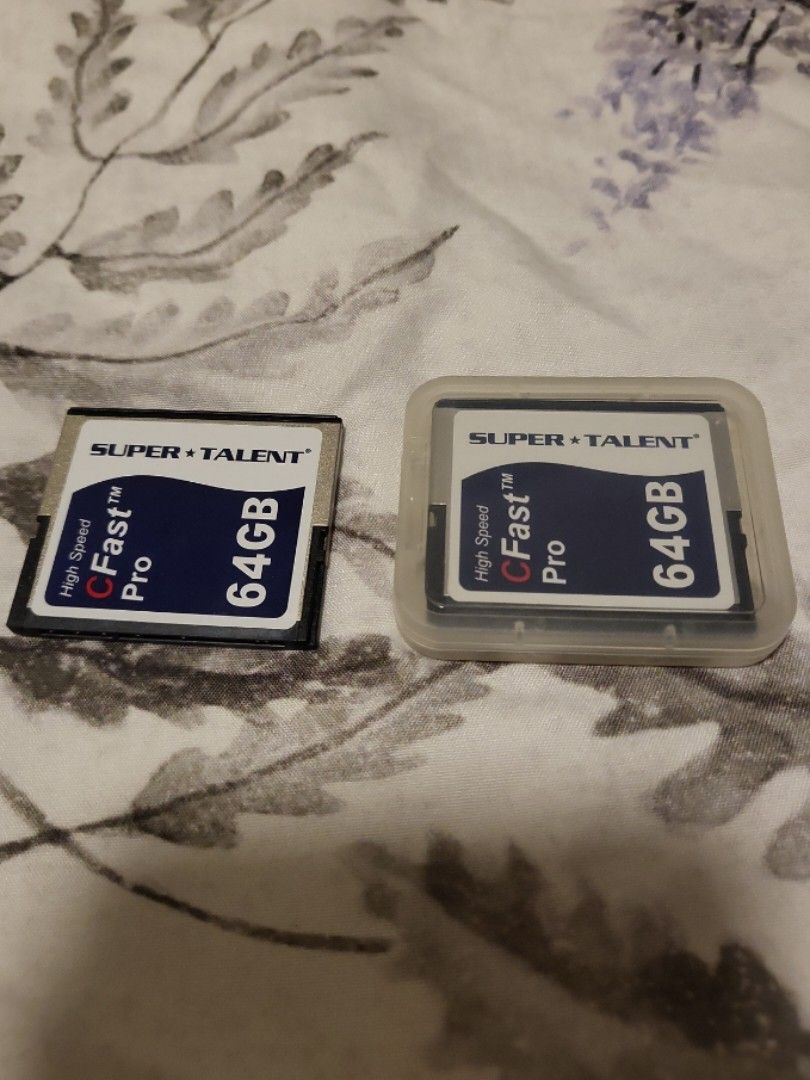 Lexar Workflow CR1 Reader and 64GB CFast Cards (Category: Memory & SD Cards) located in Lapu-Lapu City. Submitted by williamzane (Listing ID 1394521525, Image 1). Description: - Includes a Lexar Professional Workflow CR1 card reader (black). - Comes with two Super Talent CFast Pro 64GB memory cards. - Card reader has a CFast card slot. - Designed for professional use. Card: 3500 each Reader: 1,999 price for all: 7,500 includes: card plastic case,