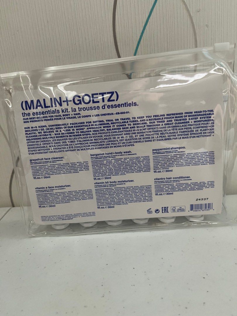 MALIN+GOETZ BODY CARE SET (Category: Bath) located in San Juan City. Submitted by cashfrancefashioncosmetics_ph (Listing ID 1394486401, Image 3). Description: INCLUDING SET GRAPEFRUIT FACE CLEANSER 30ML VITAMIN E FACE MOISTURIZER 30ML BERGAMOT HAND BODY WASH 30ml VIT B5 BODY MOISTURIZER 30ml PEPPERMINT SHAMPOO30ML CILANTRO HAIR CONDITIONER 30ML .