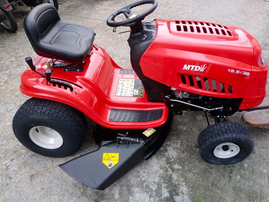 MTD USA Ride On Lawnmower (Category: Home Improvement Tools & Accessories) located in Caloocan City. Submitted by saminindustrial (Listing ID 1394596354, Image 2). Description: MTD USA 15.5HP RIDE-ON LAWN MOWER Model: 15.5/ 38 Engine: 15.5HP Briggs & Stratton Engine Deck: 96cm/ 38” Twin Blade Cutting Deck Dimension in Crate: 70.8 x 48 x35.5” Weight with Crate: 200kg We ship and deliver nationwide For more details kindly message me.