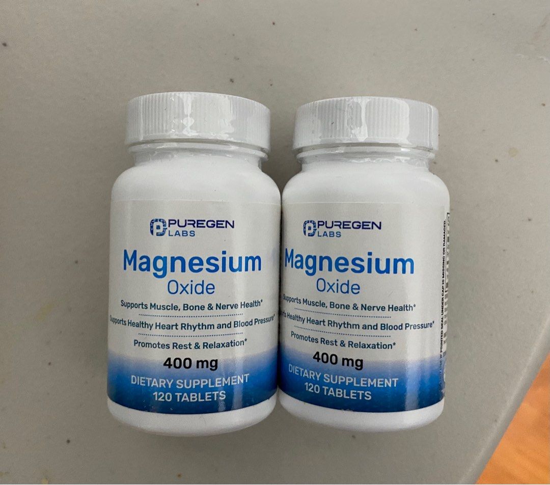 Puregen Labs Magnesium Oxide 400mg 120 tablets (Category: Sports & Fitness Nutrition) located in Mandaluyong City. Submitted by youronlineseller777 (Listing ID 1394558672, Image 1). Description: Brand new and sealed Magnesium Oxide 400 mg 120 tablets 1000 PHP each Location: Mandaluyong along EDSA near Pioneer area No COD Payment options Gcash or bank transfer Item may be picked up by rider.