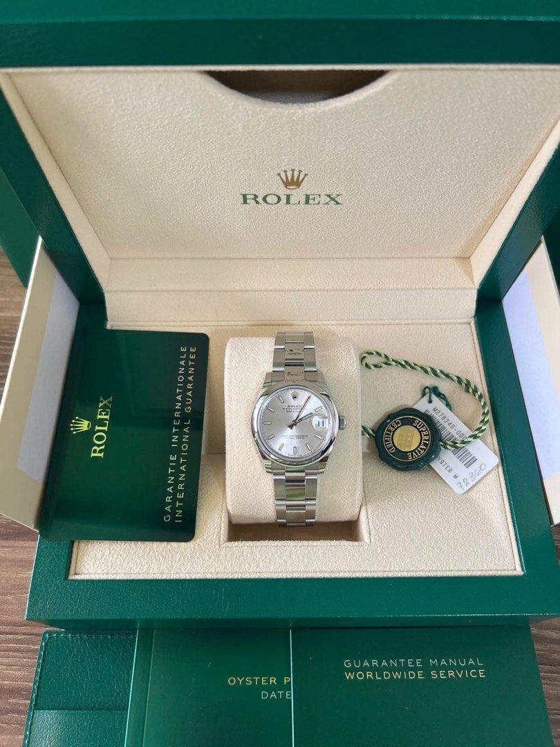 Rolex datejust 31 (Category: Luxury Watches) located in Las Pinas. Submitted by bagsandeverything_02 (Listing ID 1394527983, Image 1). Description: Datejust 31 Oyster/ Silver Dial Reference 278240 Purchase :Sept. 2023 Warranty: until Year 2028 Local AD Condition : 9.8/ 10 ( can pass as new ) Comes Full-Set and Links.