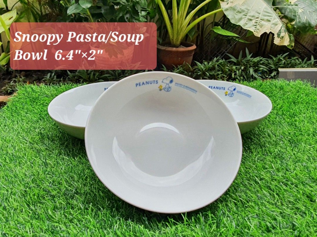 Snoopy Pasta/Soup Bowl (3 pcs) (Category: Dinnerware & Cutlery) located in Quezon City. Submitted by sgoecss005 (Listing ID 1394561422, Image 1). Description: Visible Flaws can be seen (Some scratches).