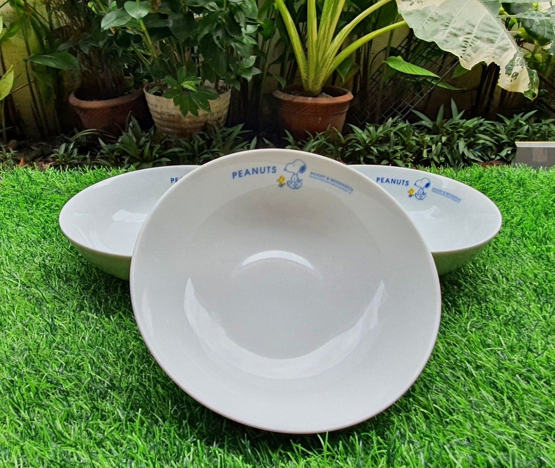 Snoopy Pasta/Soup Bowl (3 pcs) (Category: Dinnerware & Cutlery) located in Quezon City. Submitted by sgoecss005 (Listing ID 1394561422, Image 3). Description: Visible Flaws can be seen (Some scratches).
