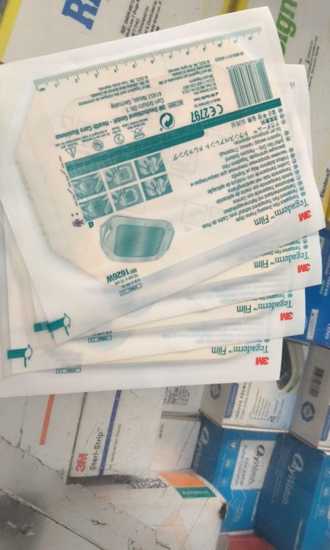 Tegaderm film (Category: Medical Supplies & Tools) located in Manila. Submitted by atarah1225 (Listing ID 1394479383, Image 3). Description: same day delivery size 2x2 4x4 4x10.