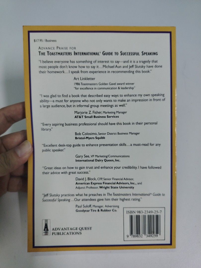 [Used] The Toastmasters International Guide to Successful Speaking by ...