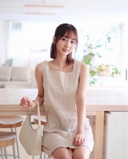 Wwhitetale 格紋皺皺方領背心裙64214073735169110