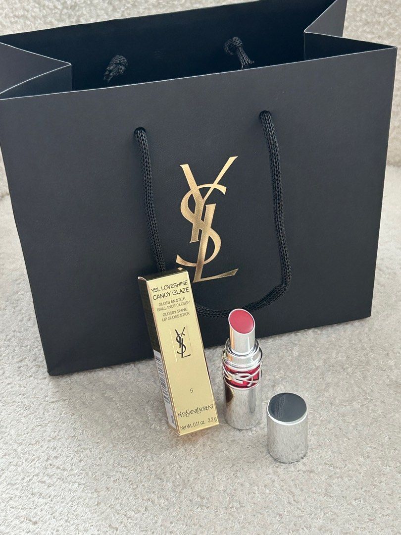 YSL Loveshine Candy Glaze Lipstick 05 (Category: Makeup) located in Quezon City. Submitted by ijadee (Listing ID 1394538518, Image 3). Description: BRANDNEW YSL Loveshine Candy Glaze Lipstick Shade: 05 | Comes with paperbag and original box .