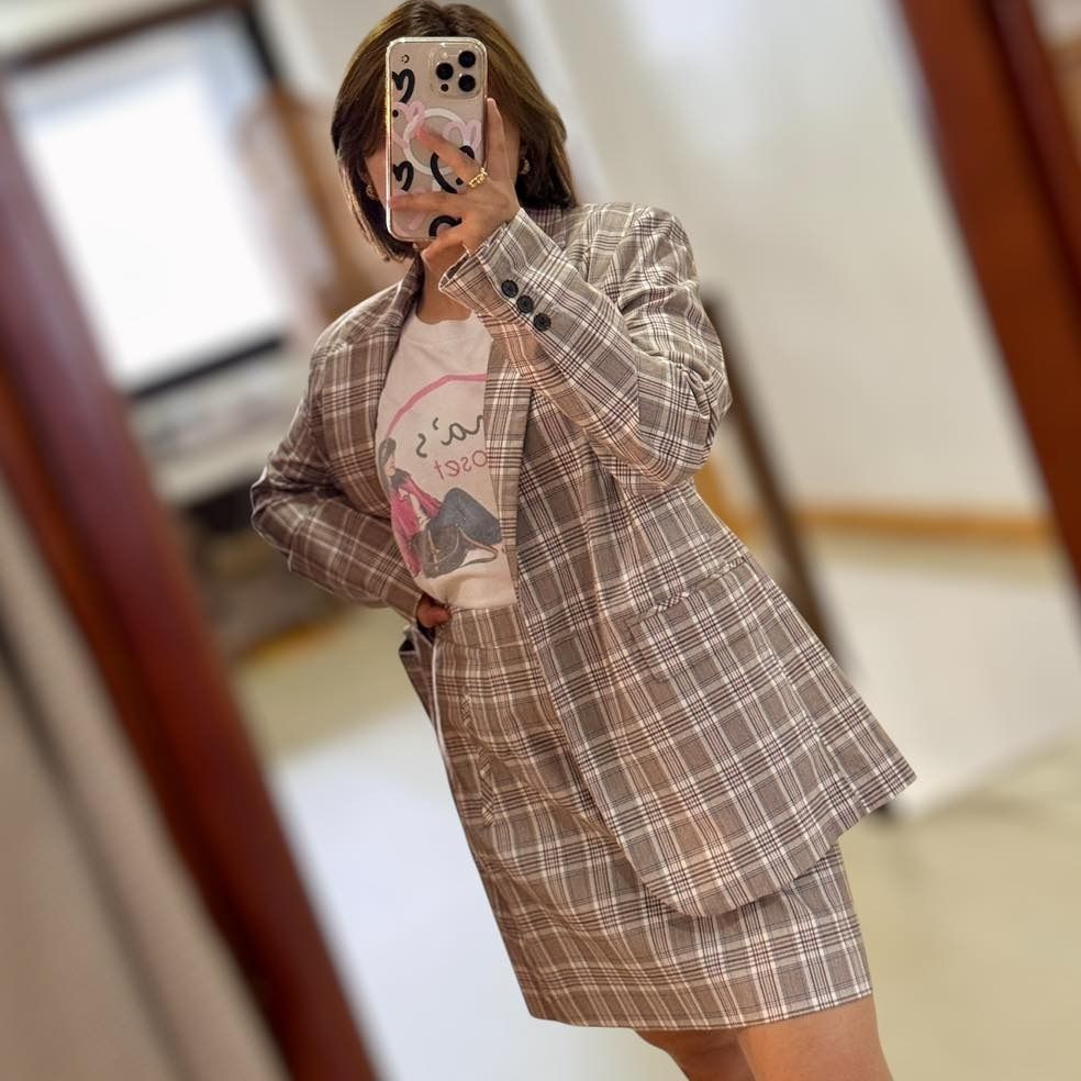 8 Seconds Branded Plaid Coordinates (Category: Sets or Coordinates) located in Baguio. Submitted by asna_taku (Listing ID 1394701110, Image 3). Description: 8sec0nds Branded Plaid Coordinates Oversized Blazer (xs on tag pwede til semiL)/ Skirt (med on tag 27” via TM) ₱1500.