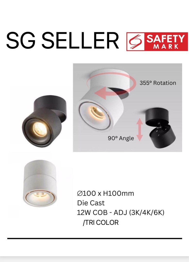 Tri Color Spotlight Adjustable LED Spotlight - Tri-Color, Furniture & Home Living, Lighting ...