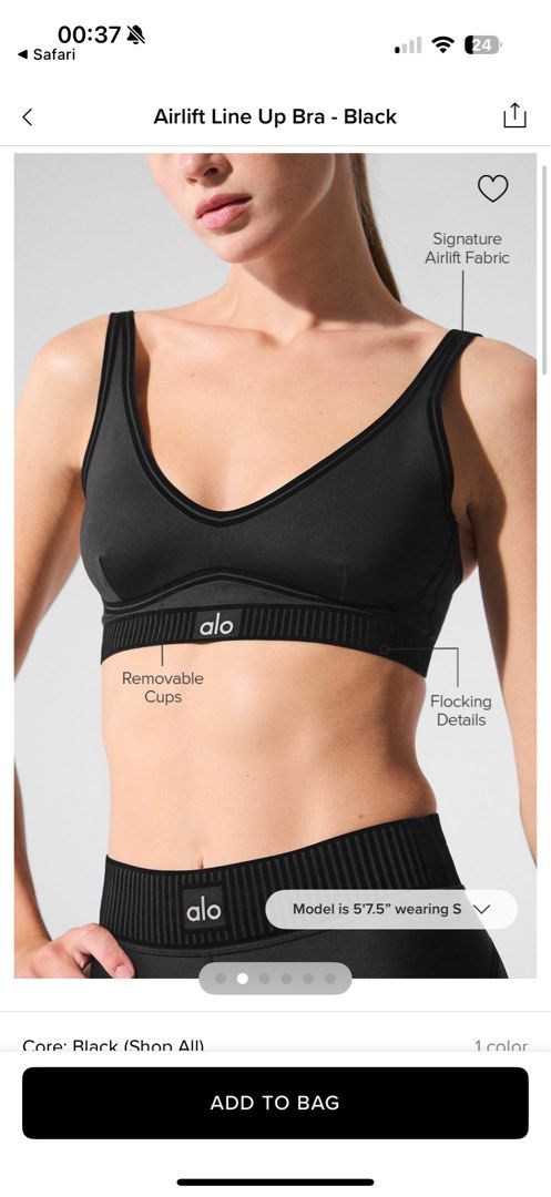 Alo Yoga Airlift Line Up Bra (Category: Activewear) located in Singapore. Submitted by babadadada (Listing ID 1394765753, Image 2). Description: #alo #aloyoga #sportsbra .