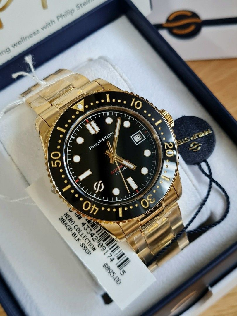 Authentic Philip Stein Watch (Category: Luxury Watches) located in Manila. Submitted by nhelnhelly (Listing ID 1394624950, Image 2). Description: ‼️‼️‼️SALE‼️‼️‼️ ON HAND PH 😍😍😍 💯% AUTHENTIC PHILIP STEIN 44mm HERO AUTOMATIC GOLD Watch BRAND NEW COMPLETE U.S. PACKAGE Model 38AGP-BLK-SSGP 28,500 Free delivery 😉👍.